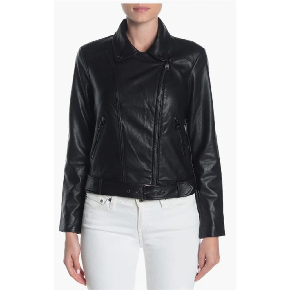 Elodie Faux Leather Moto Jacket Size Small‎ New with Tags - Picture 2 of 6